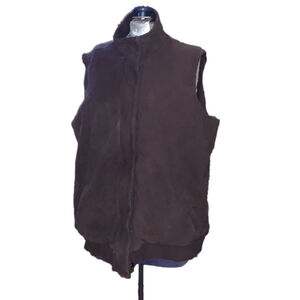 Brown Lands End sweatshirt vest XL petite